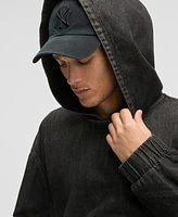 Mode of One Men's Concrete Relaxed-Fit Denim Hoodie, Exclusively at Macy's