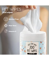 Precious Tails 200pc. Live Love Wipe Pet Wipes in Canister for Dogs, Dog Grooming Wipes for Cleaning Deodorizing Paws, Butt, Body with Aloe and Coconu