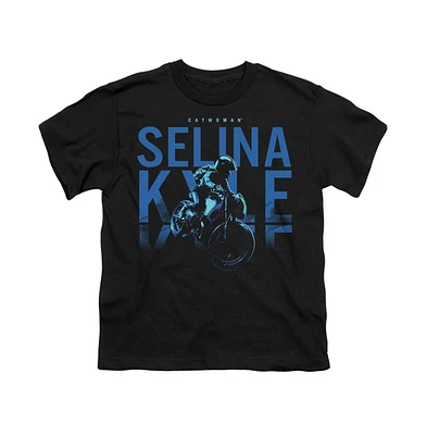 Batman Boys The Selina Kyle Motorcycle Short Sleeve Tee / T-Shirt