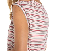 Liverpool Los Angeles Petite Striped Sleeveless Top