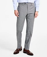 B by Brooks Brothers Men's Windowpane Wool-Blend Stretch Classic-Fit Suit Pants