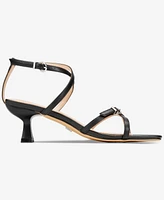 Vaila Shoes Women's Isabella Strappy Kitten-Heel Dress Sandals - Extended Sizes 9-14