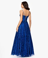 Blondie Nites Juniors' Sequin Illusion Ball Gown