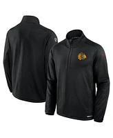 Fanatics Men's Black Chicago Blackhawks Authentic Pro Rink Quarter-Zip Jacket