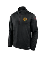 Fanatics Men's Black Chicago Blackhawks Authentic Pro Rink Quarter-Zip Jacket