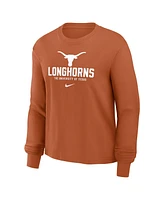 Nike Women's Texas Orange Texas Longhorns Primetime University Boxy Long Sleeve T-Shirt