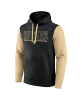 Fanatics Men's Black/Gold New Orleans Saints Outline Pullover Hoodie