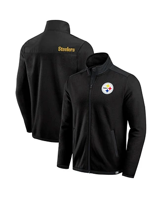 Fanatics Men's Black Pittsburgh Steelers Color Block Polar Fleece Full-Zip Jacket