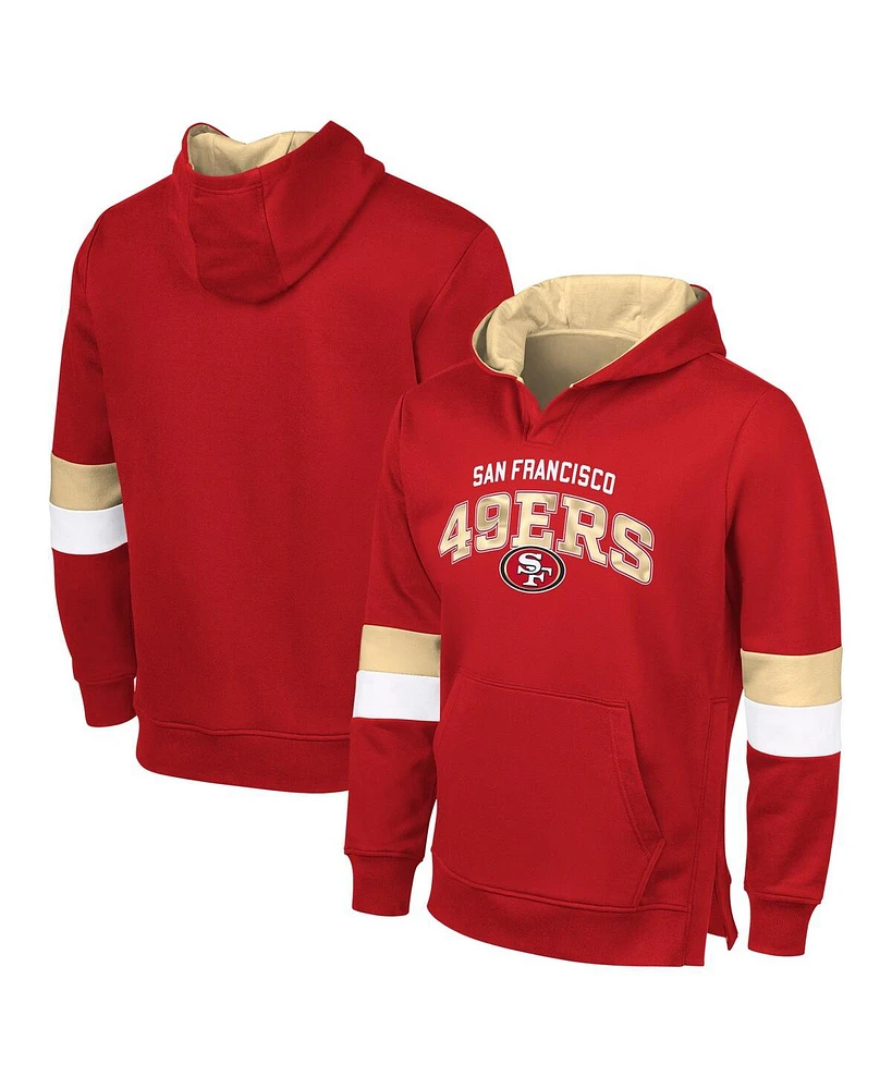 G-Ill Sports By Carl Banks Men's Scarlet/Gold San Francisco 49ers Adaptive Faceoff Pullover Hoodie