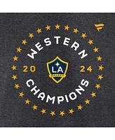 Fanatics Men's and Women's Heather Charcoal La Galaxy 2024 Mls Western Conference Champions Locker Room T-Shirt