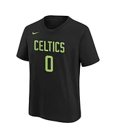 Nike Big Boys and Girls Jayson Tatum Black Boston Celtics 2024/25 City Edition Name Number T-Shirt