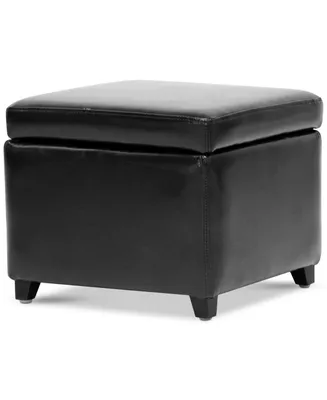 Brant Small Faux Leather Storage Cube Ottoman