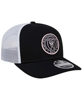 New Era Men's Black Inter Miami Cf 9SEVENTY Coolera Trucker Stretch-Snap Adjustable Hat