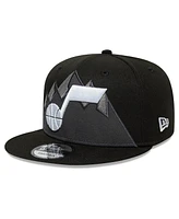 New Era Men's Black Utah Jazz Jersey Hook Statement Edition 9FIFTY Snapback Hat