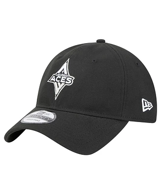 New Era Men's and Women's Black Las Vegas Aces Core Logo 9TWENTY Adjustable Hat