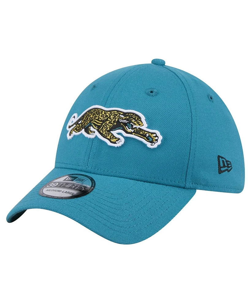 New Era Men's Teal Jacksonville Jaguars Throwback Crawl Standard 39THIRTY Flex Hat