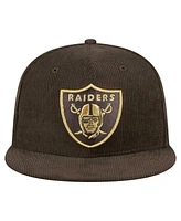 New Era Men's Brown Las Vegas Raiders Choco Cord 59FIFTY Fitted Hat