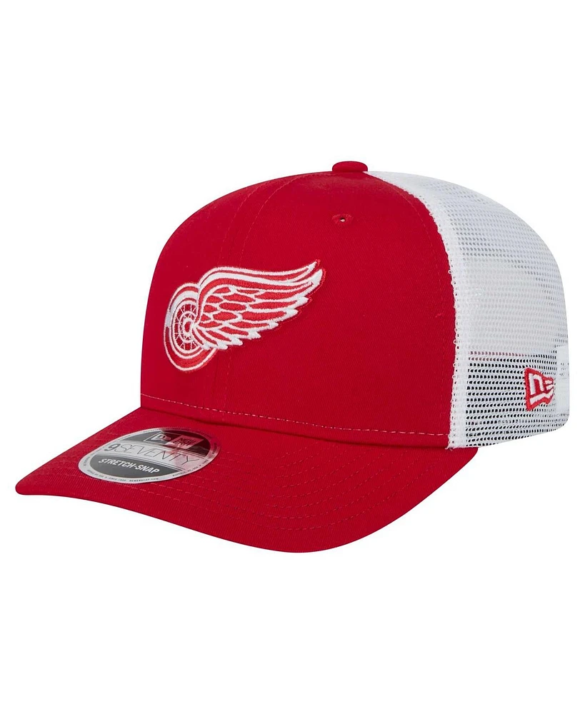 New Era Men's Red/White Detroit Red Wings Core Trucker 9SEVENTY Stretch-Snap Hat