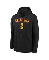 Nike Big Boys and Girls Shai Gilgeous-Alexander Black Oklahoma City Thunder 2024/25 City Edition Name Number Pullover Hoodie