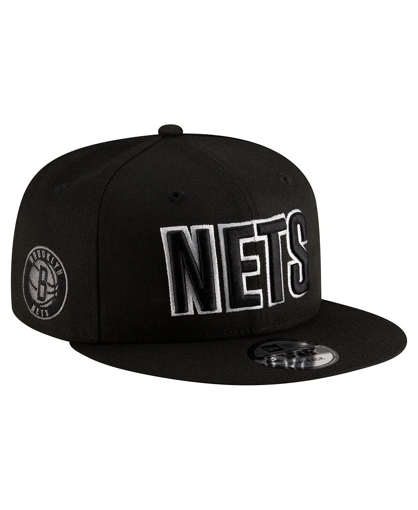 New Era Men's Black Brooklyn Nets Statement Edition Jersey Hook 9FIFTY Snapback Hat