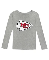 Outerstuff Preschool Heather Gray Kansas City Chiefs Long Sleeve T-Shirt and Pants Sleep Set