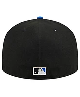 New Era Men's Black New York Mets Shadow Stitch 59FIFTY Fitted Hat