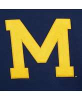 Mitchell & Ness Men's Navy Michigan Wolverines Chain stich Fleece Pullover Hoodie