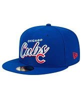 New Era Men's Royal Chicago Cubs Script Sided 59FIFTY Fitted Hat