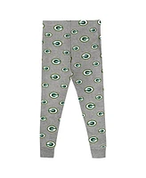 Outerstuff Preschool Heather Gray Green Bay Packers Long Sleeve T-Shirt and Pants Sleep Set