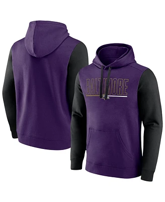 Fanatics Men's Purple Baltimore Ravens Big Tall Outline Pullover Hoodie