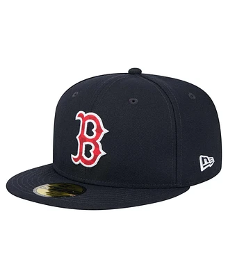 New Era Men's Navy Boston Red Sox Checkered Undervisor 59FIFTY Fitted Hat