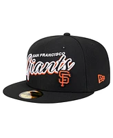 New Era Men's Black San Francisco Giants Script Sided 59FIFTY Fitted Hat