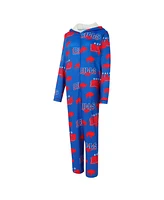 Concepts Sport Women's Royal Buffalo Bills Throwback Roadway Allover Print Microfleece Full-Zip Union Suit