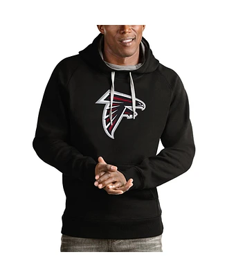 Antigua Men's Black Atlanta Falcons Victory Pullover Hoodie