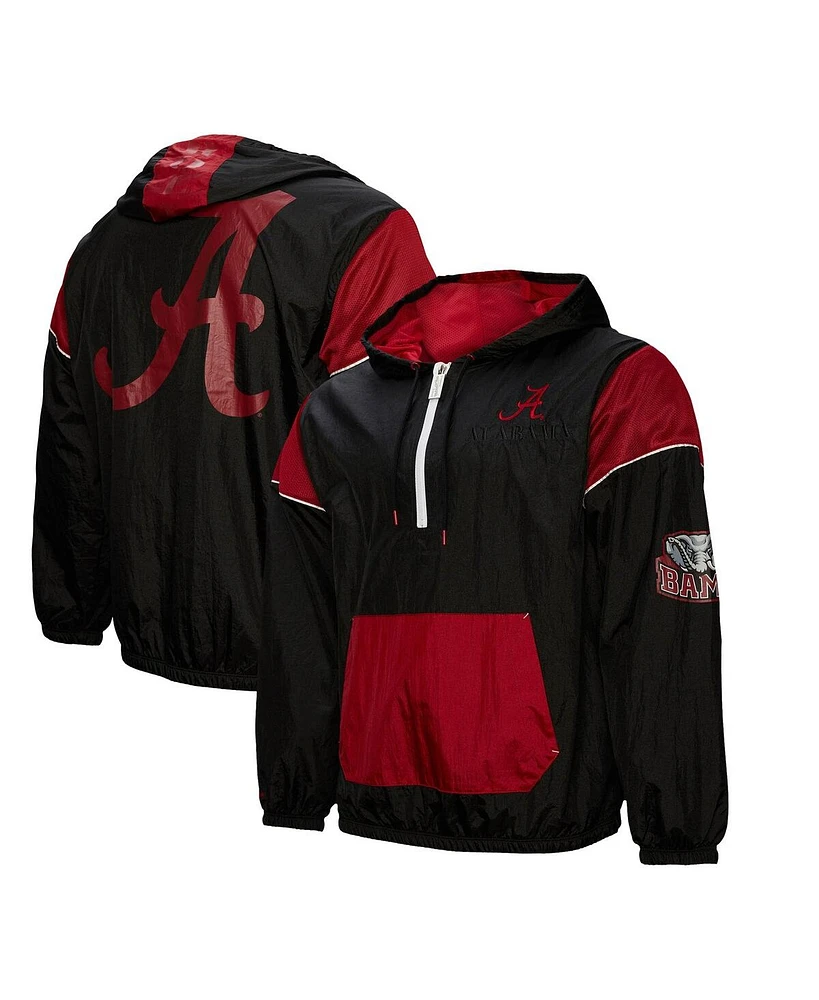 Mitchell & Ness Men's Black Alabama Crimson Tide Team 3.0 Anorak Half-Zip Hoodie