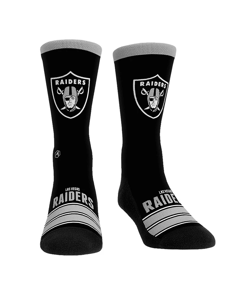 Rock Em' Men's and Women's Las Vegas Raiders Gametime Stripe Crew Socks