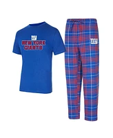 Concepts Sport Men's Royal/Red New York Giants Vector T-Shirt Flannel Pants Sleep Set