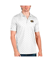 Antigua Men's White/Steel Missouri Tigers Spark Polo