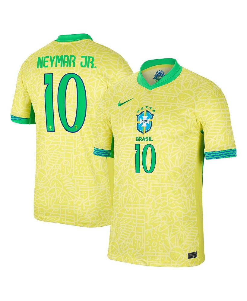 Nike Men's Neymar Jr. Yellow Brazil National Team 2024 Home Stadium Replica Player Jersey