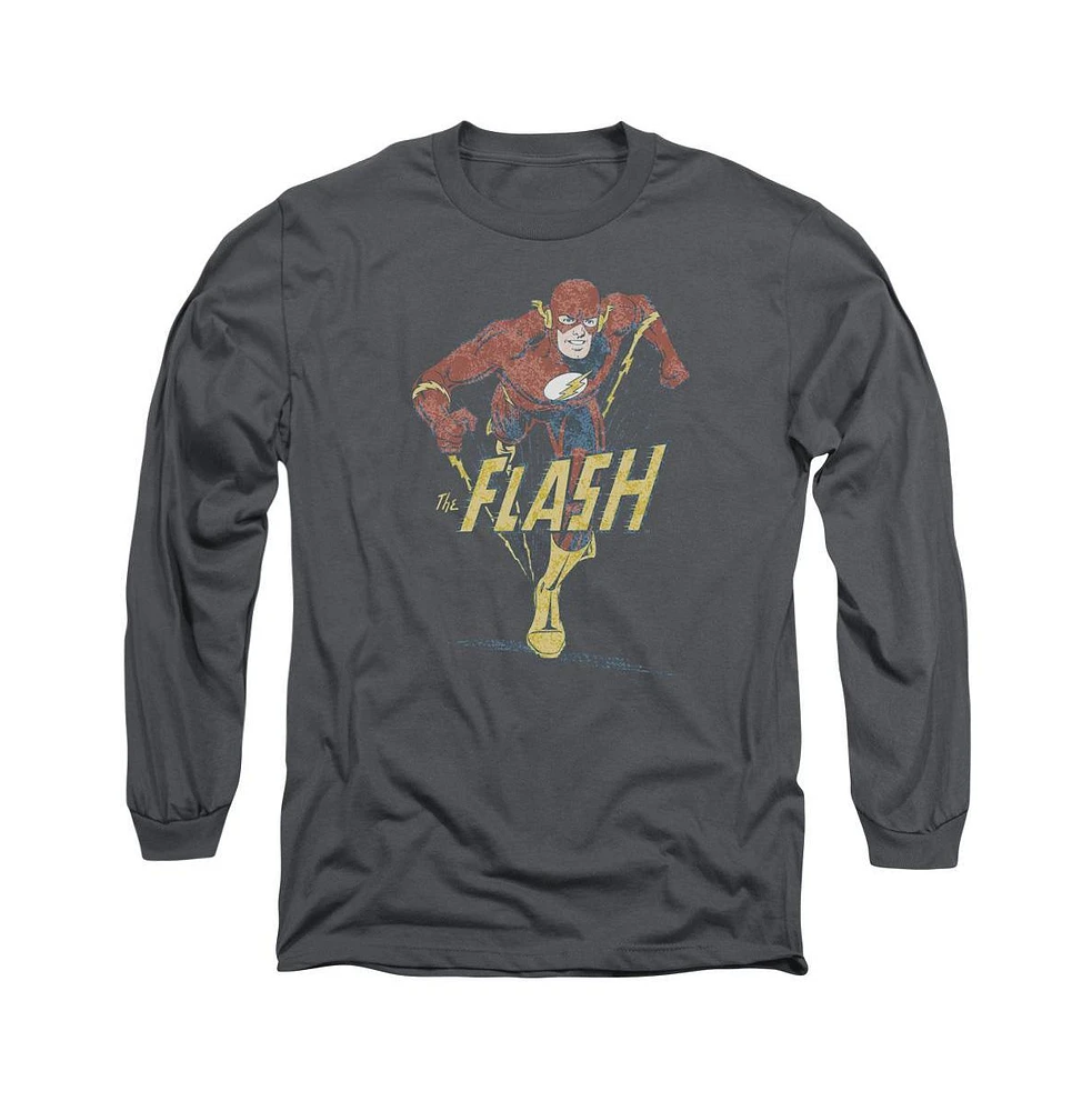 Flash Men's Dc Comics Desaturated Long Sleeve Adult Tee / T-Shirt