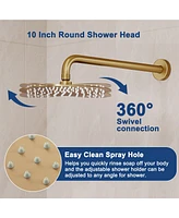 Casainc 10" Shower head Round Single Function Balance Valve Concealed Faucet