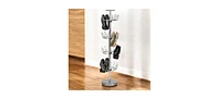 Slickblue 4-Tier Revolving Shoe Rack Tree - Rotating Storage Organizer for Easy Access