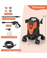 Mecale 2400 Psi Electric Pressure Washer with 4 Universal Wheels