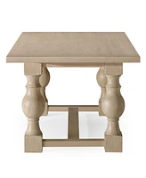 Maven Lane Leon Traditional Wooden Dining Table in Antiqued White Finish