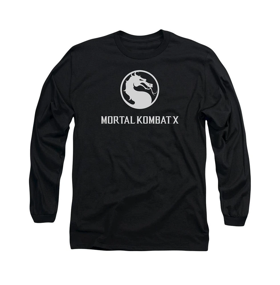 Mortal Kombat X Men's Dragon Logo Long Sleeve Adult Tee / T-Shirt