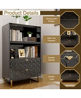 Boyel Living 2-shelf Bookcase with Storage Drawers