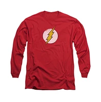 Flash Men's Dc Comics Rough Logo Long Sleeve Adult Tee / T-Shirt