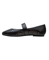 Linea Paolo Miller | Laser Cut Leather Mary Jane Flats