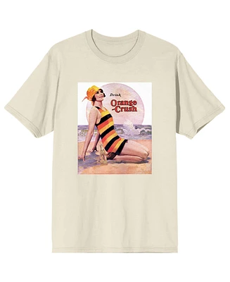 Orange Crush Men's Drink Woman On Seashore Vintage Advertisement Natural Graphic Tee-xl