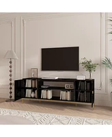 Boyel Living Versatile Tv Stand with Elegant Honeycomb Design and Ample Storage